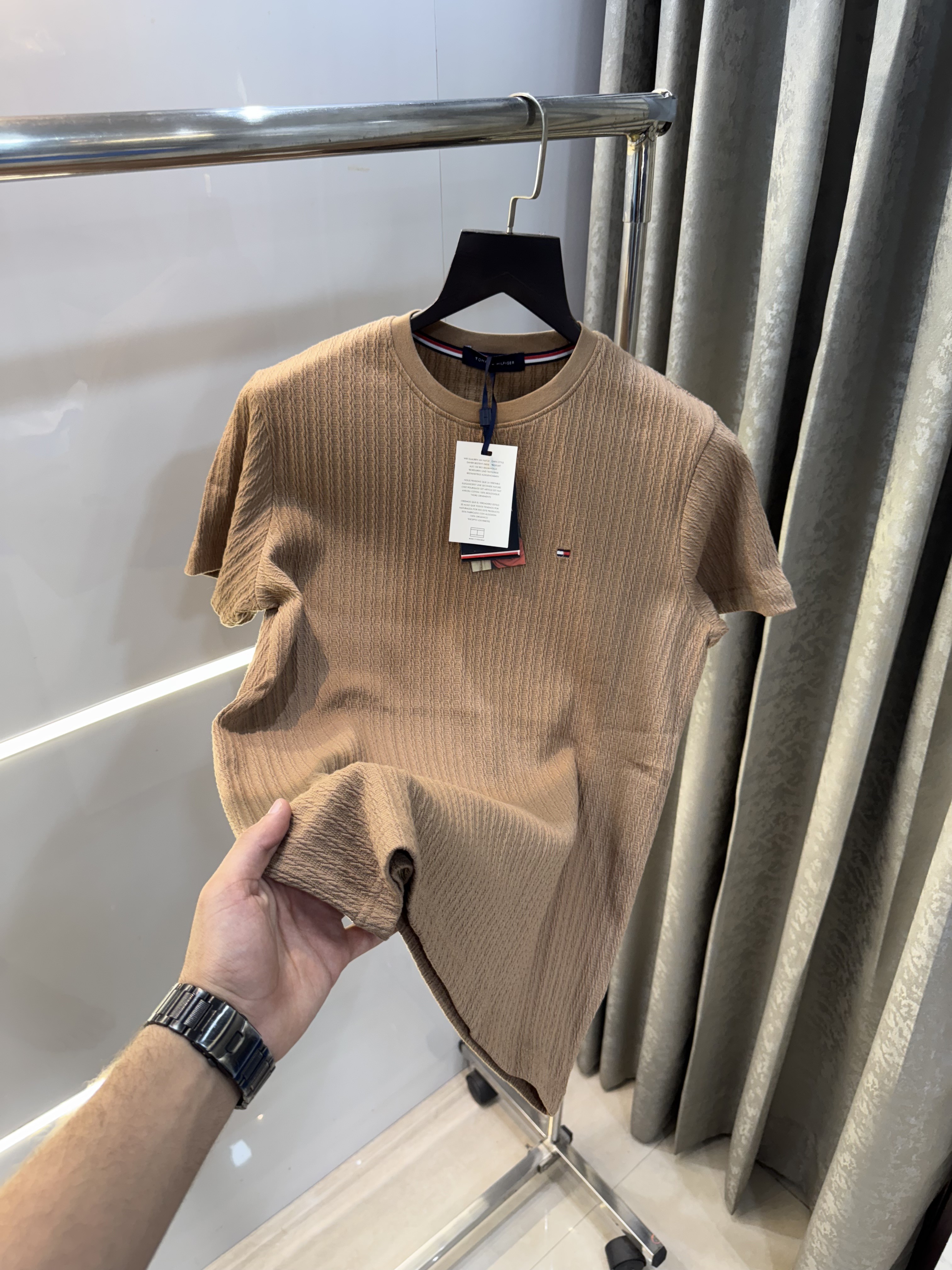 Tommy  Hilfiger Beige Knitted Classic T-Shirt