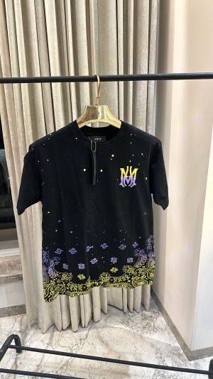 AMI_RI LOGO PRINT PREMIUM BLACK TSHIRT