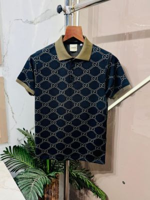 .GUCCI.IMPORTED.ALL.OVER.MONOGRAM.EMBOSSED.PRINTED.VERY.PREMIUM.POLO.NECK.TSHIRT.