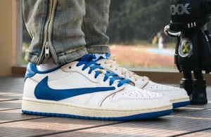 Travis Scott X Nik e Air Jordan 1 Low Fragment Heat Off White Sneakers 
