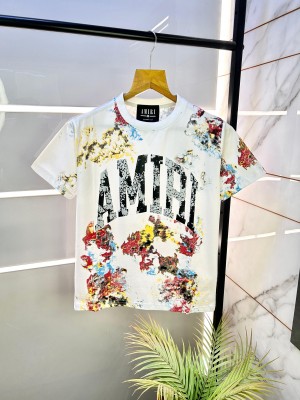 Amir i Floral Print White Premium Round Neck T-shirt F2387-WH