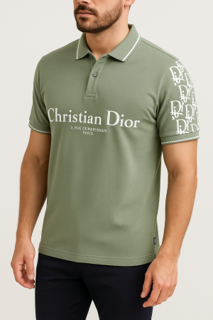 Sale.Christian.Dior.Imported.Front.Embossed.Printed.Side.Monogram.Printed.Very.Premium.Half.Zipper.Polo.Neck.Tshirt.