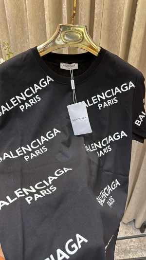 BALENCIAG_A LOGO MONOGRAM PRINT PREMIUM BLACK TSHIRT