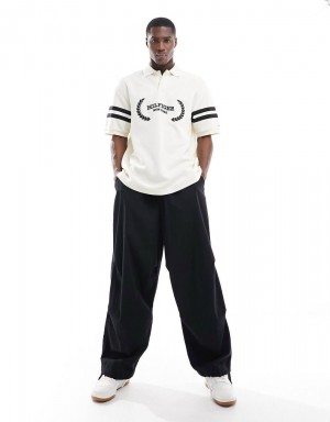 Tommy  Hilfiger White Embroidery Work Premium Polo T-Shirt