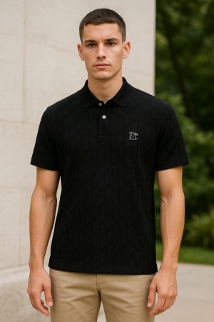 Sale.CHRISTIAN.DIOR.100%.IMPORTED.ALL.OVER.MONOGRAM.SELF.THUNDERED.EMBOSSED.FABRIC.VERY.PREMIUM.POLO.NECK.TSHIRT.