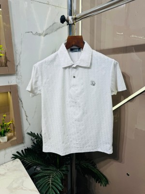 Sale.CHRISTIAN.DIOR.100%.IMPORTED.ALL.OVER.MONOGRAM.SELF.THUNDERED.EMBOSSED.FABRIC.VERY.PREMIUM.POLO.NECK.TSHIRT.