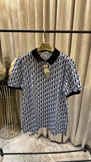 CHRISTIAN_DIIOR LOGO MONOGRAM PRINT PREMIUM HALF SLEEVES POLO TSHIRT