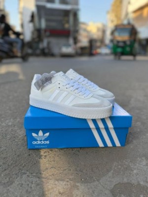 Adidass Samba Triple White Satin Stripe