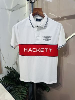 Sale.HACKETT.ASTON.MARTIN.IMPORTED.MATTY.COTTON.LYCRA.FABRIC.POLO.T-SHIRT