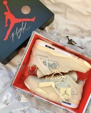 Jordan Retro 4 Off White SAIL CREAM Semi UA fixed