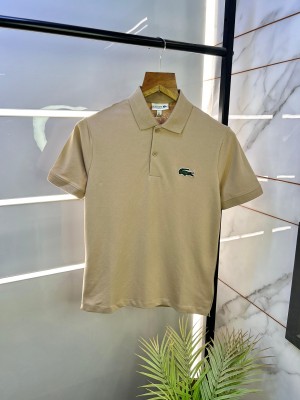 Lacost e Beige Imported Collar Neck Premium Polo T-shirt F2549-BE1