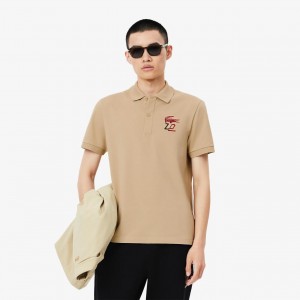 Lacost e Beige Imported Embroidery Logo Collar Neck Premium Polo T-shirt F2549-BE2