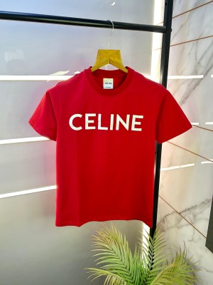 Celine Red Premium Round Neck Printed T-shirt F2406-RE