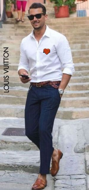 Loui s vuitton party wear shirt heart patch lv logo whit 465