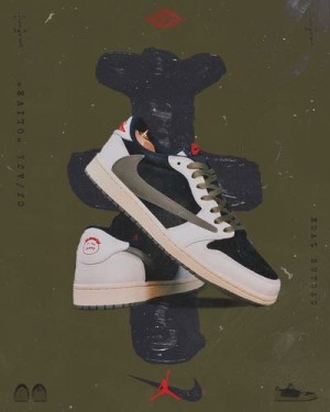 air jordan low x travis soctt olive