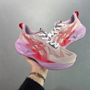 Asicss Novablast 5 Running Trainers in pink and red