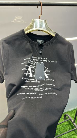 ARMAN_I EXCHANGE LOGO MONOGRAM PRINT PREMIUM BLACK TSHIRT