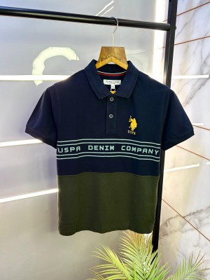 Us Polo Navy Premium Collar Neck Polo T-shirt F2306-NY2