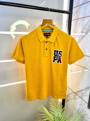Us Polo Mustard Premium Collar Neck Polo T-shirt F2306-MU