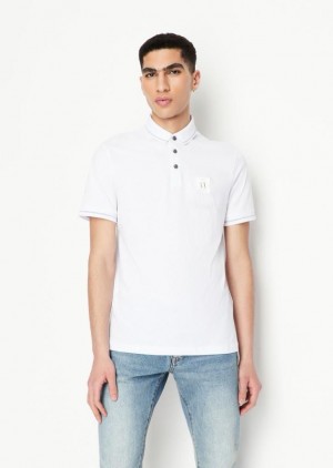 Arman i Exchange White Patch Logo Premium Polo T-Shirt 