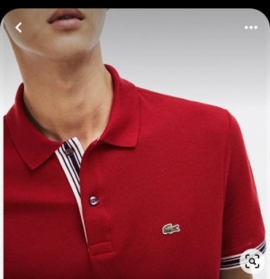 Lacost e Premium Imported Polo T shirt Embroidered Branded Logo Red 2170