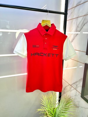 Aston Martin Hacket t Red Polo Premium Collar Neck T-shirt F2518-RE