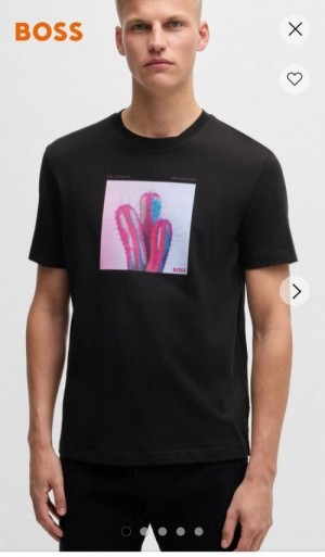 Boss Premium Round Neck Tshirt 240Gsm Interlock Cotton Lycra Fabric Black 1865