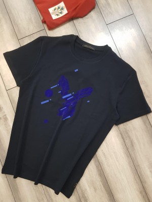 Rare Rabbi t Premium Round Neck Tshirt Front Logo Printed Blue 2161