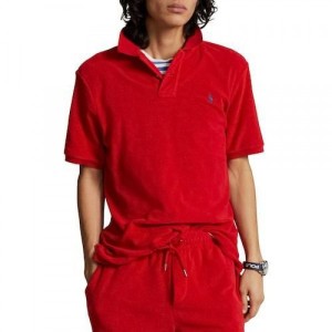 Ralph Laure n 240GSM Interlock Cotton Lycra Fabric Embroidery Logo Polo Red 1001