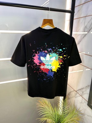 Adida s Back Printed Black Off Shoulder Premium Round Neck T-shirt F2385-BL