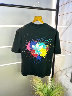 Adida s Back Printed Dark Green Off Shoulder Premium Round Neck T-shirt F2385-DGR