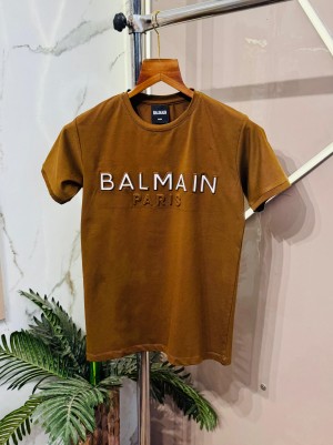 Sale.Balmain.Imported.Cotton.Lycra.Fabric.Embossed.Printed.T-Shirt