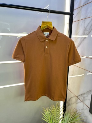 Lacost e Brown Polo Premium Collar Neck T-shirt F2505-WH