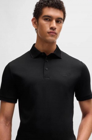 Sale Boss x Porsche Edition Black Collar Neck Premium Polo T-shirt F2463-BL