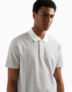 Arman i Exchange White Monogram Premium Polo T-Shirt 