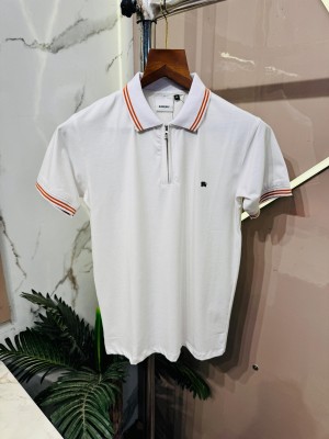 Sale.Burberry.Imported.Front.Metal.Logo.Premium.Polo.Neck.Tshirt.