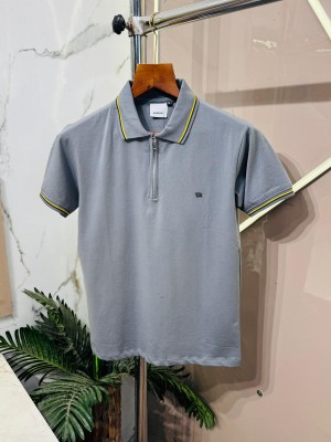 Sale.Burberry.Imported.Front.Metal.Logo.Premium.Polo.Neck.Tshirt.