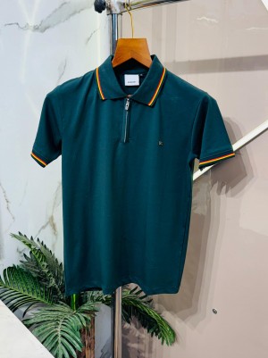 Sale.Burberry.Imported.Front.Metal.Logo.Premium.Polo.Neck.Tshirt.