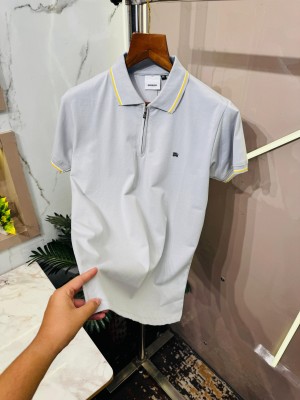Sale.Burberry.Imported.Front.Metal.Logo.Premium.Polo.Neck.Tshirt.