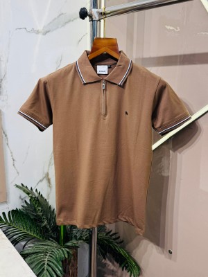 Sale.Burberry.Imported.Front.Metal.Logo.Premium.Polo.Neck.Tshirt.