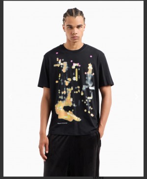 Arman i Exchange Premium Round Neck T Shirts Printed Design Black 2332