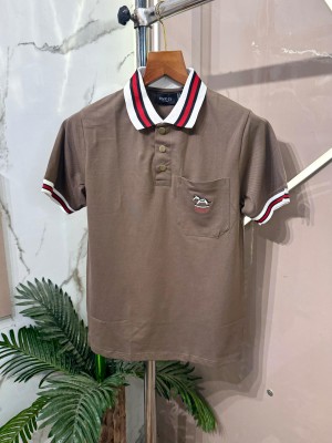 Sale.GUCCI.BROWN.IMPORTED.POLO.NECK.TSHIRT