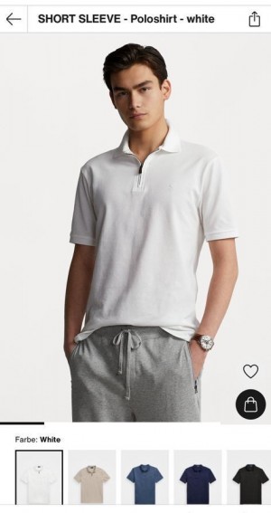 Ralph  Lauren White Embroidery Logo Classic Polo T-Shirt