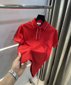 Lacost e Red Embroidery Logo Premium Polo T-Shirt