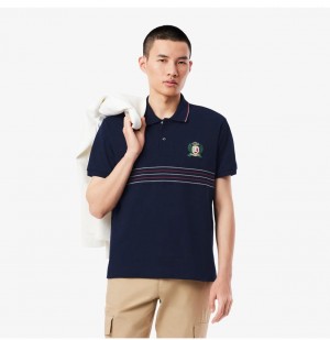 Lacost e Navy Blue Embroidery Logo Premium Polo T-Shirt