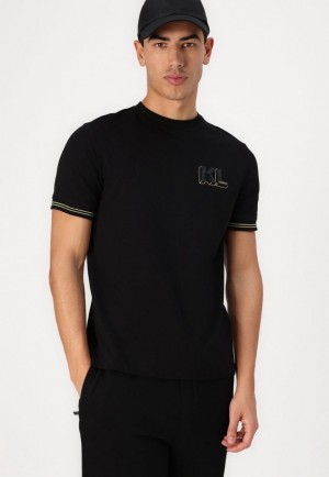 Karl Lagerfeld Black Logo Print Imported T-Shirt