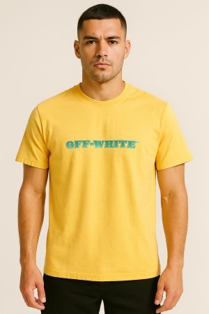 OFF-WHITE IMPORTED PRINTED DROP SHOULDER TSHIRT WITH CARRY BAG