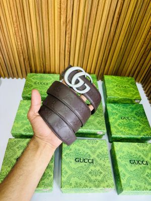 174 GUCC_I SILVER BROWN PREMIUM QUALITY BELT