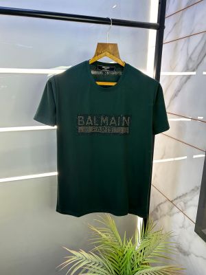 Sale Balmai n Paris Green Imported Round Neck Premium T-shirt With Carry Bag F2491-GR