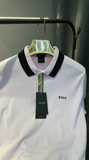HUGO_BOSS LOGO PATCH PREMIUM HALF SLEEVES LAVENDER POLO TSHIRT